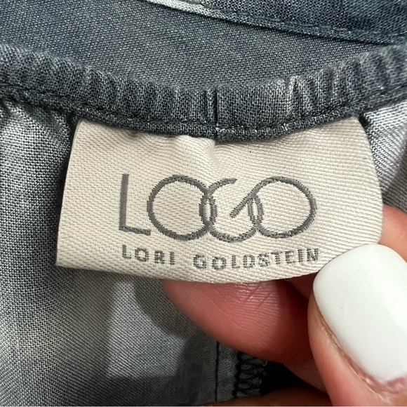 Logo Lori Goldstein 12 Gray Tie Dye Asymmetric Hem Knee Length Boho Dress - Picture 6 of 9